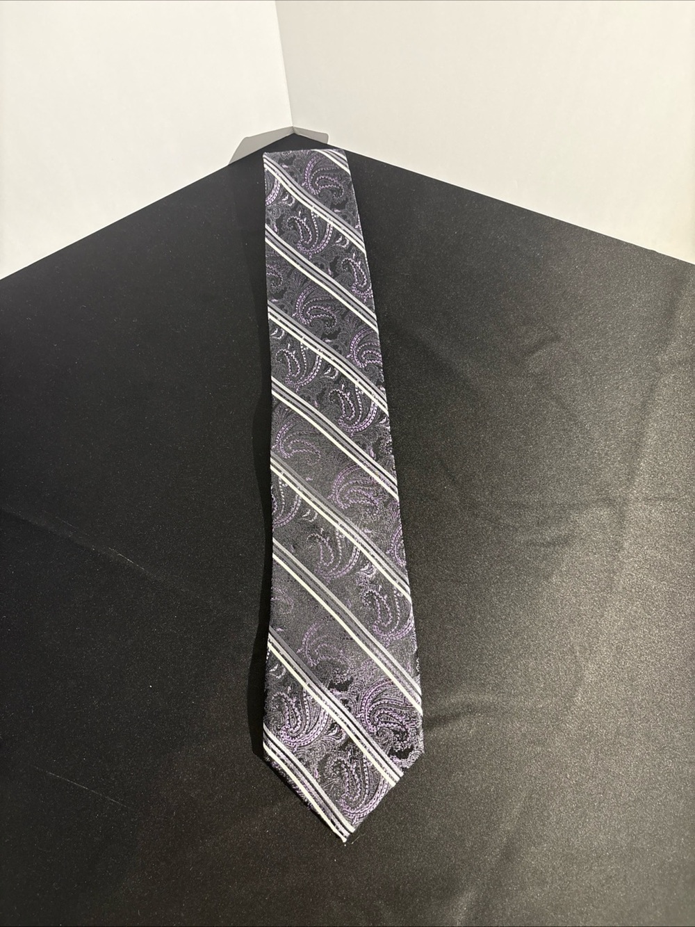 Classic Black & Purple Paisley Men's Tie